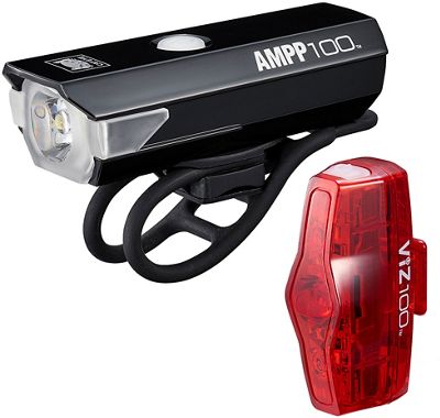 Cateye AMPP 100 and VIZ 100 Light Set - Black - Red, Black - Red
